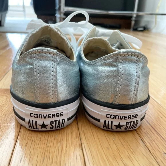 Converse Chuck Taylor All Star Low-top Sneakers Blue Glacier Metallic Sz 7 - Picture 3 of 6